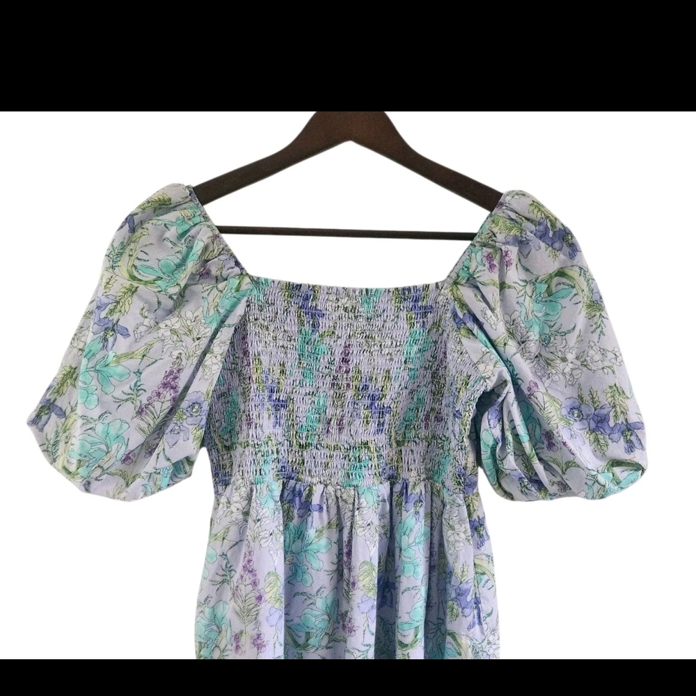 Janie And Jack Lavender Purple Floral Sweetheart Dress Puff Sleeves Girls 18 - Picture 6 of 9